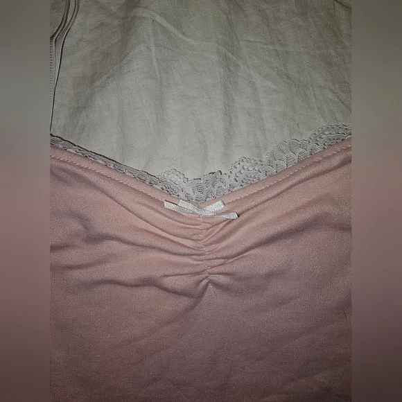 Faded Rose Pink Lace Trim Women's Cami Top XL - Picture 9 of 9
